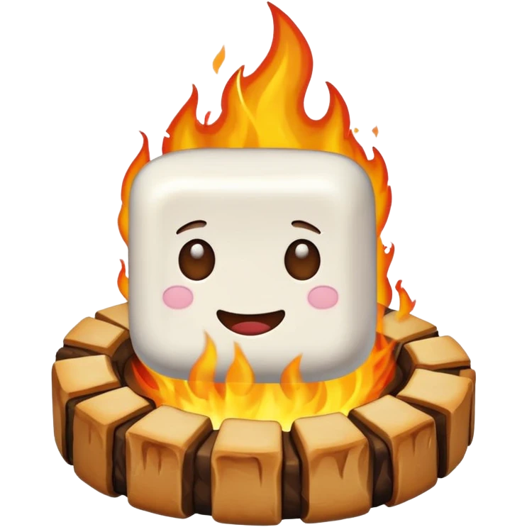 marshmallow on fire emoji