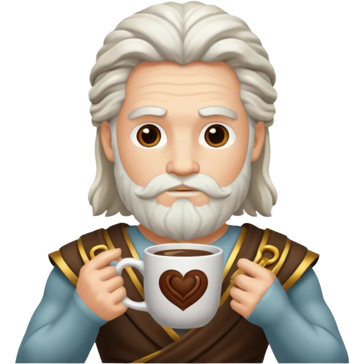 Zeus holding two cups of coffee emoji