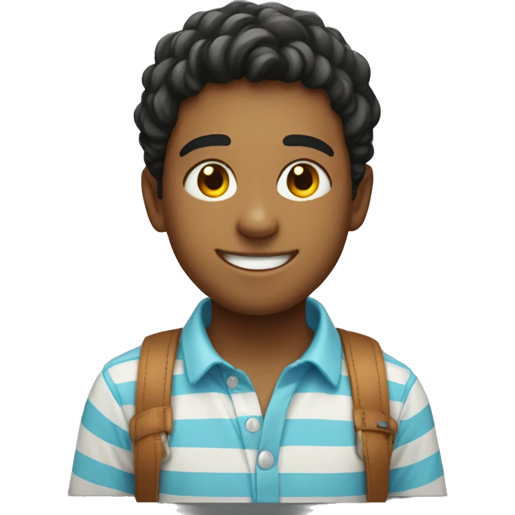 boy smiling with striping shirt emoji
