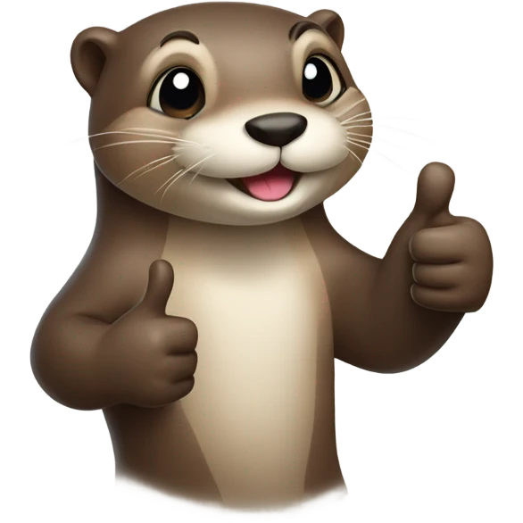 cute hand-drawn otter thumbs up emoji