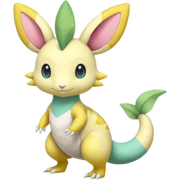 Cute Pastel Sunny Warm Hot Leavanny-Gallade-Ampharos-Inteleon-Nidoqueen-Fakémon-Pokémon-hybrid-fusion-creature, full body emoji