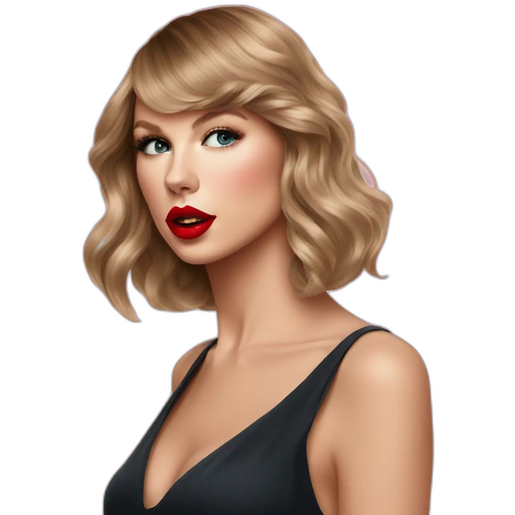 taylor swift painting her lips emoji