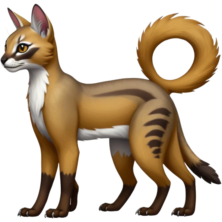 dark fruity white glorious divine exotic cool beautiful beautiful fantasy-caracal-civet-genet-sergal-vernid-Gryphon-Cacomistle-Trico-oncilla-animal-Fakémon-hybrid-fursona (full body) emoji