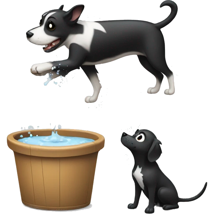Dog getting sprayed by skunk emoji