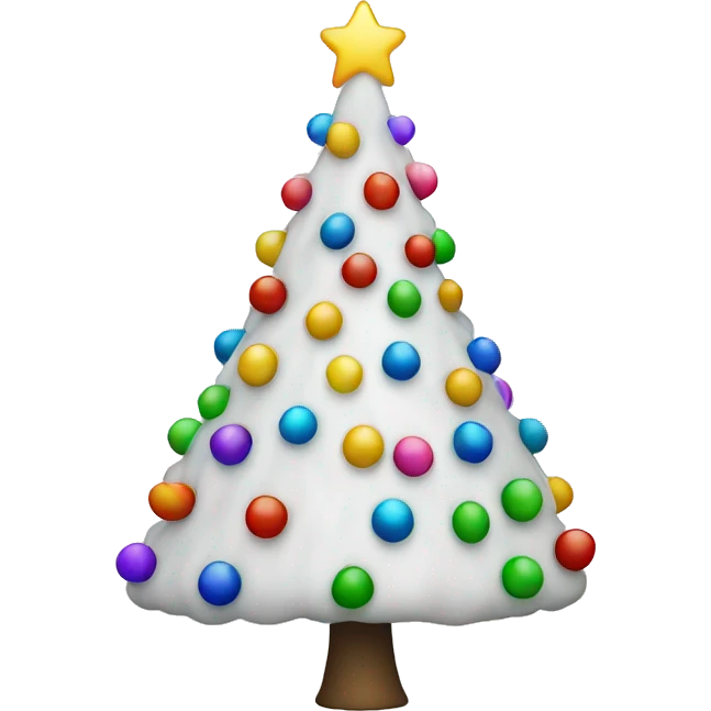 A white Christmas tree with multi-colored lights emoji