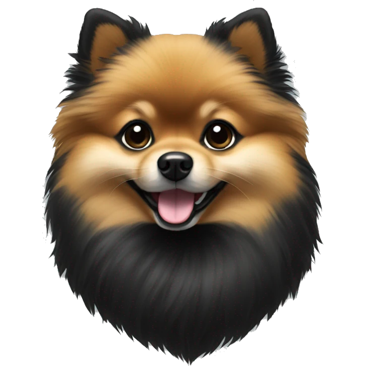 Toy Pomeranian black and tan emoji