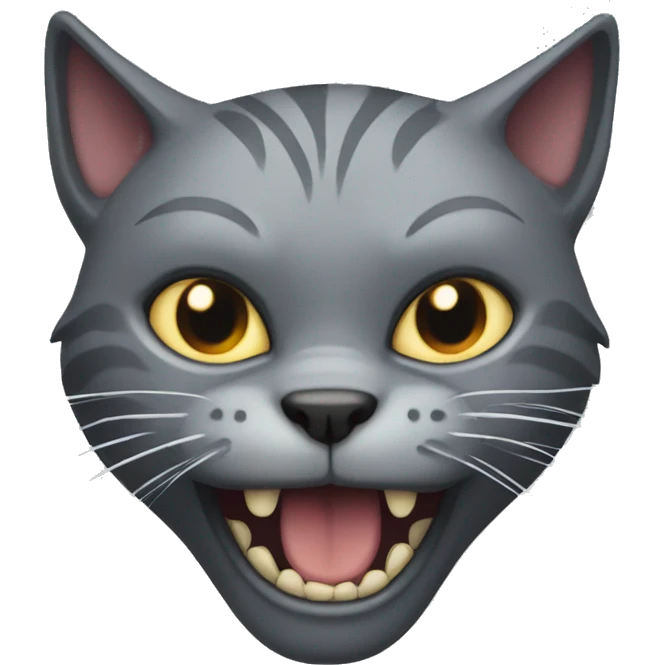 evil grey cat emoji