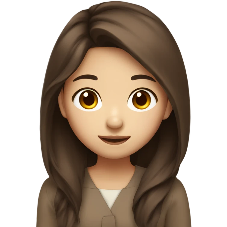 brown hair asian girl cute emoji