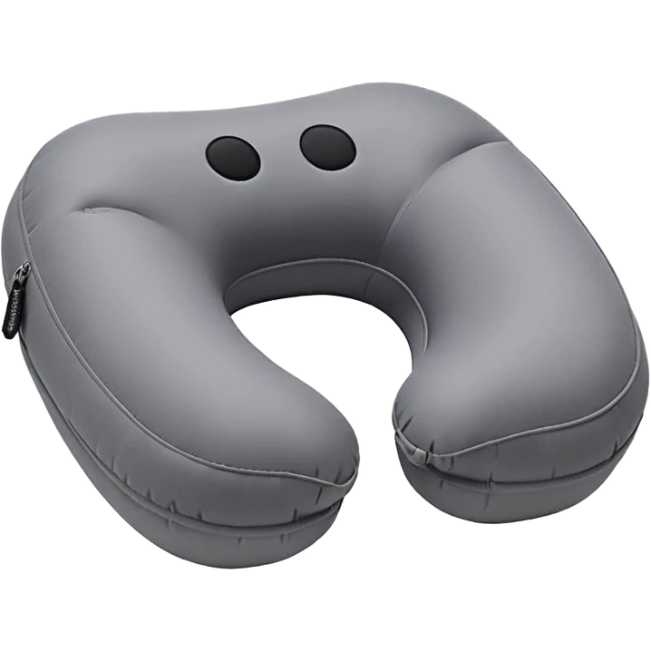 A compact inflatable travel pillow with a sleek surface and adjustable firmness. emoji