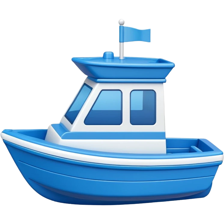 blue plastic toy boat emoji
