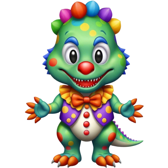 dinosaur clown  emoji