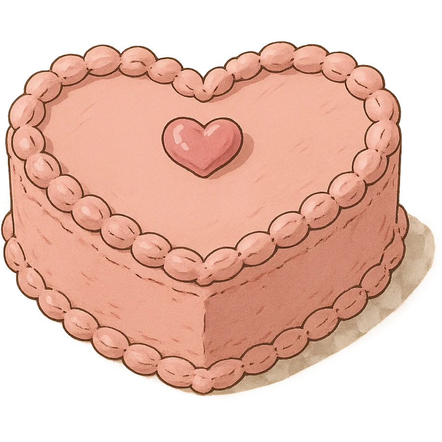 pink heart-shaped cake emoji