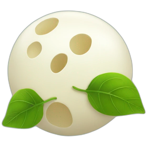ball of mozarella + leaf emoji