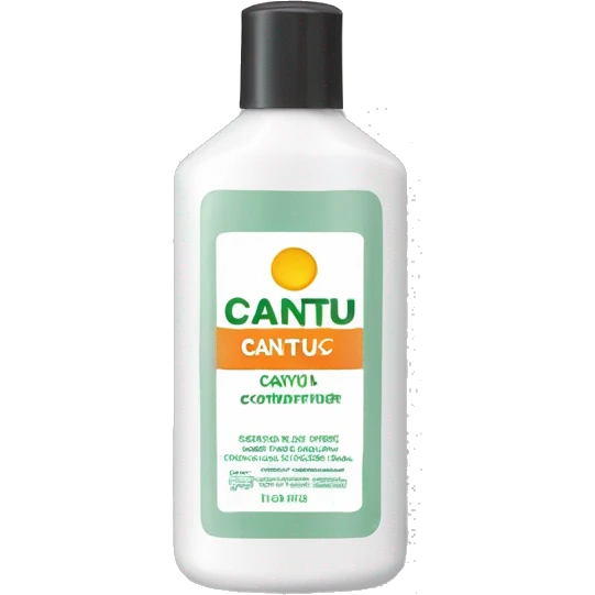 narrow bottle of hair conditioner with a label that says cantu emoji