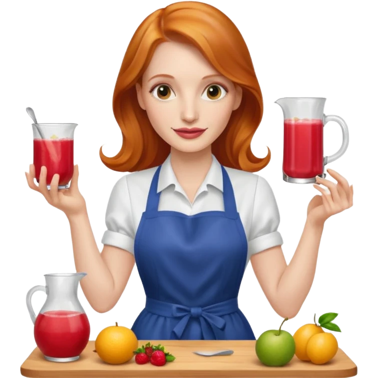 Jessica Chastain, making fruit punch emoji