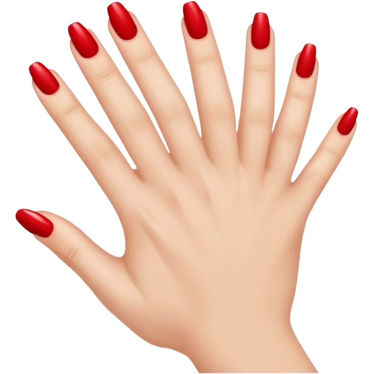 A woman's hand with red nail polish emoji