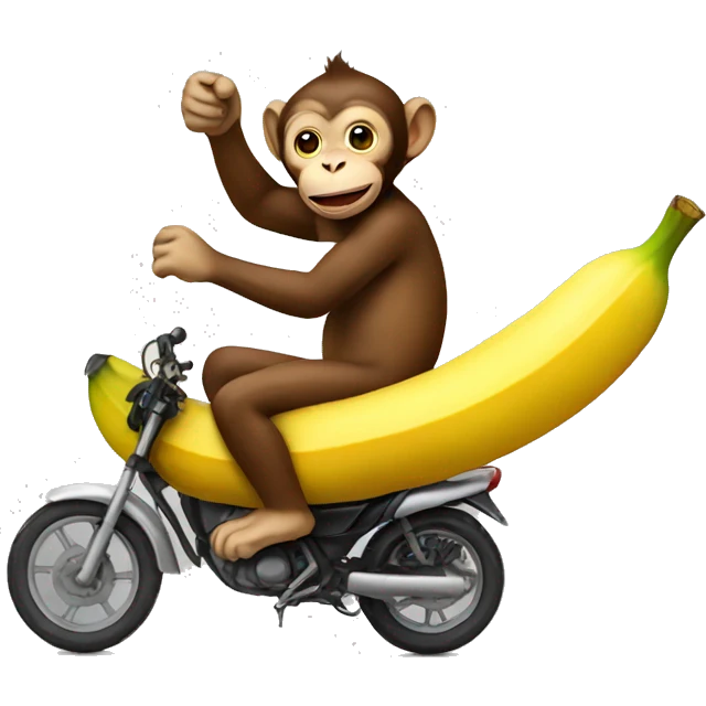 Monkey riding a banana emoji