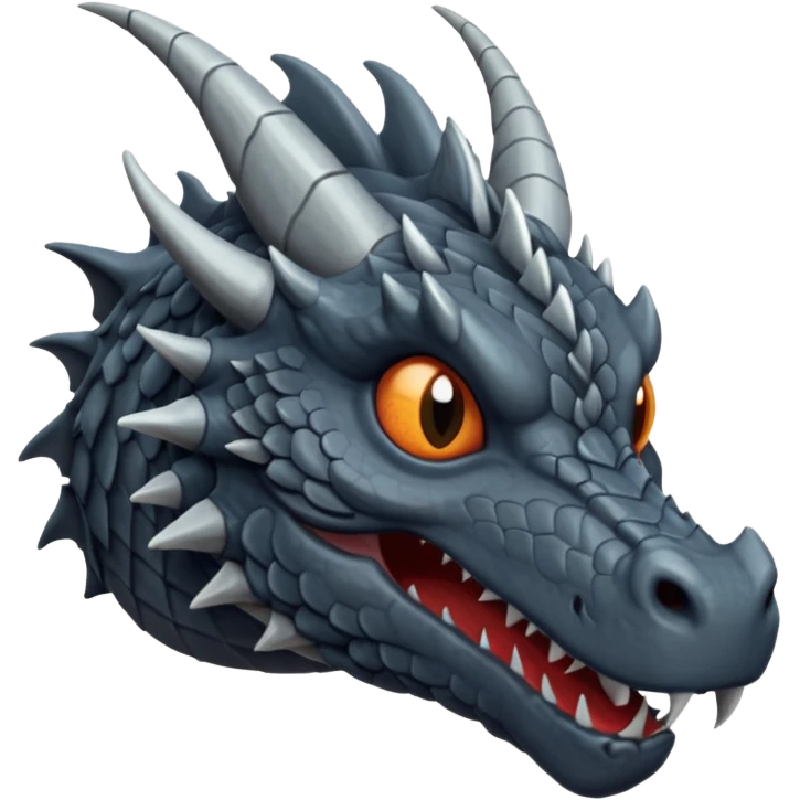 a minimalistic simple dark gray head of a dragon emoji