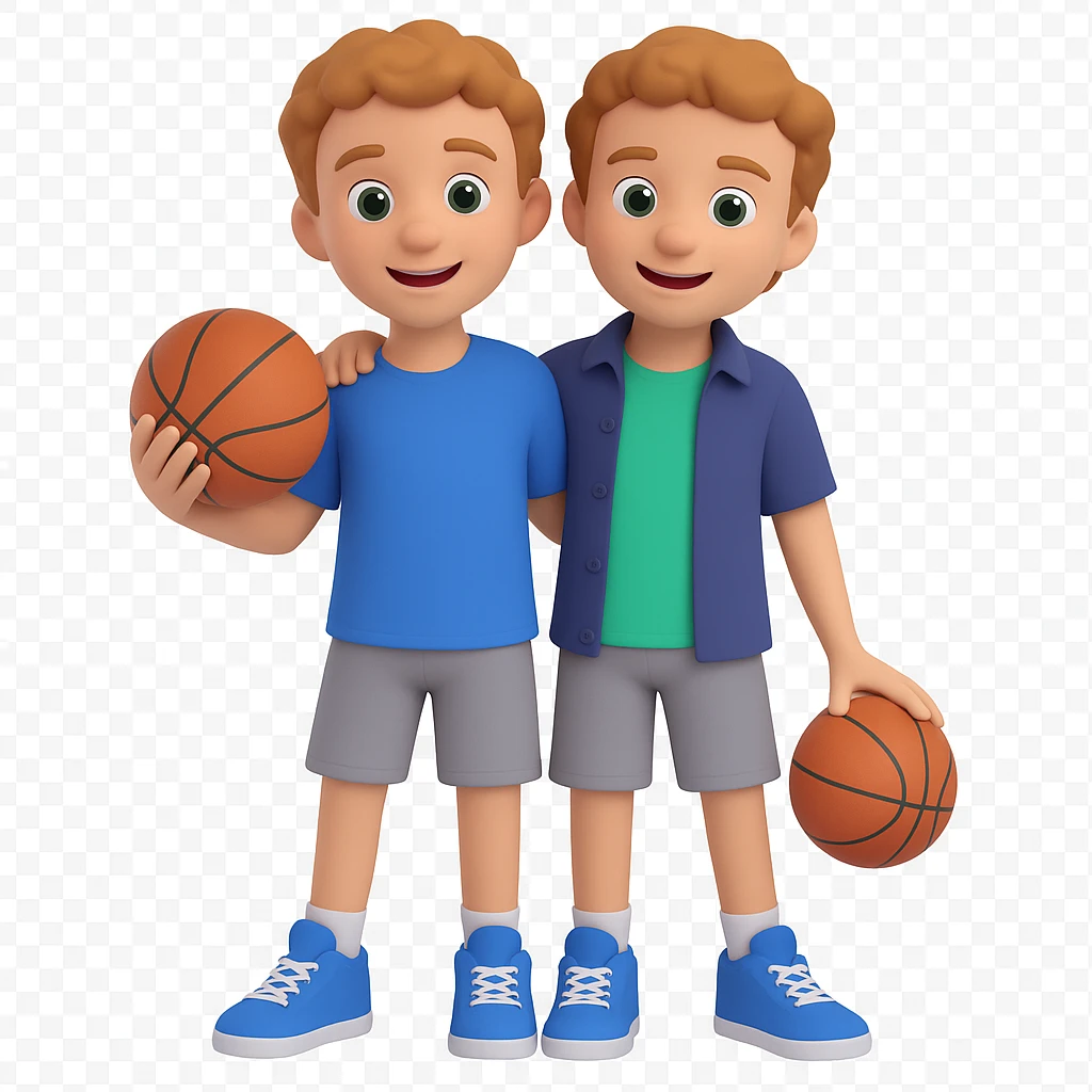 Make the boy's hair in the back shorter and remove the Jordan sneaker from his hand. Keep the style and background the same. emoji