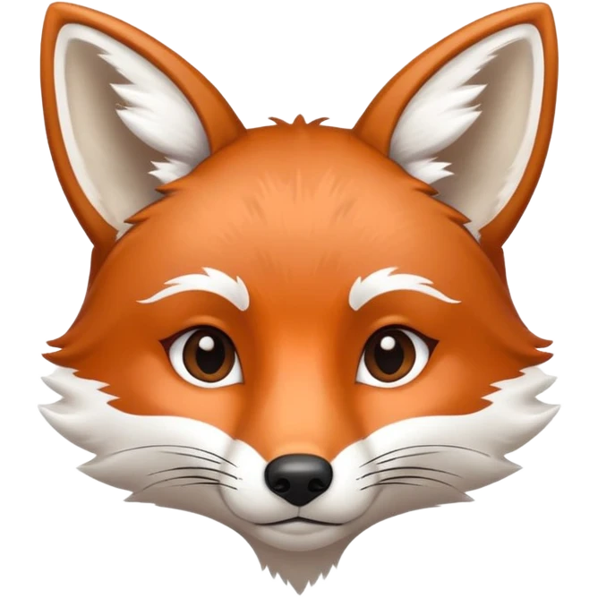 Fox with brown ears and white on the inside and 9 lines and the forehead emoji