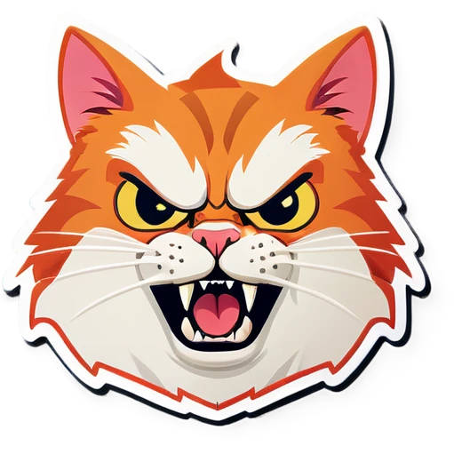 Cat making an angry face emoji