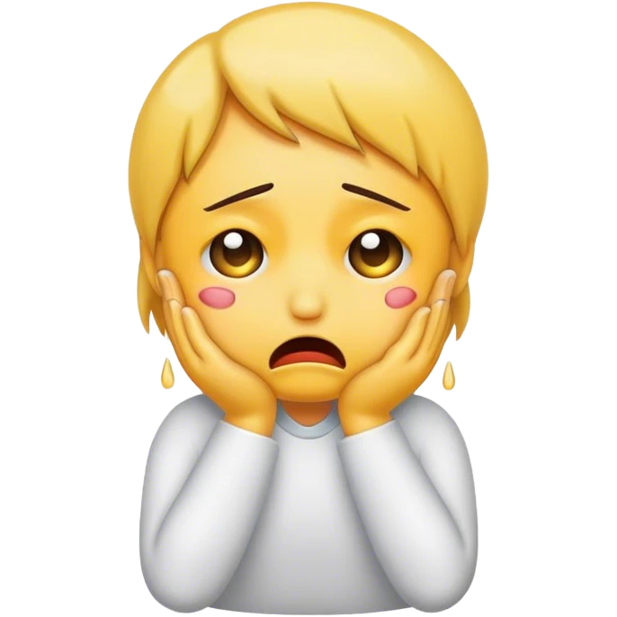 Stressed crying emoji