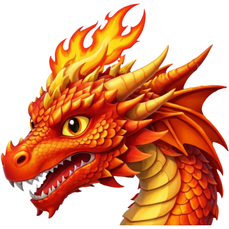 Red dragon with fire emoji