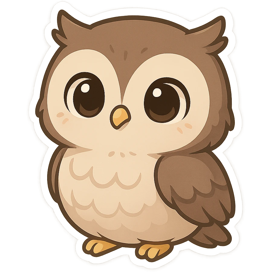 一只可爱的猫头鹰 emoji