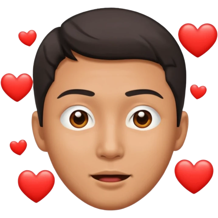 asian man falling with heart eyes emoji