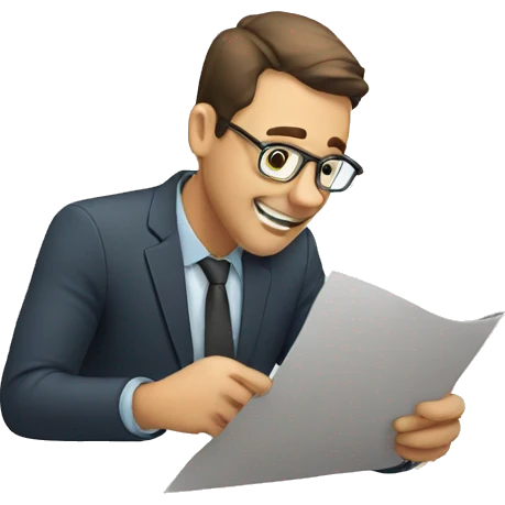 MEN CHECKING DOCUMENT emoji