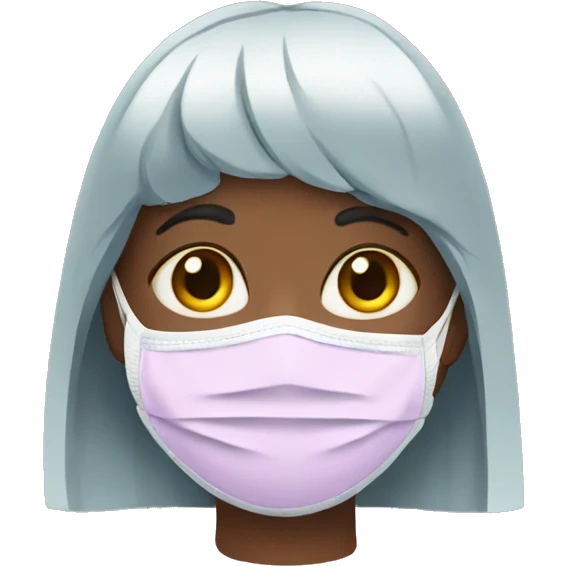 Girl with face mask emoji