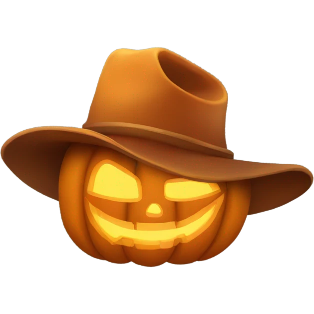 Jack o lantern with a Cowboy hat  emoji