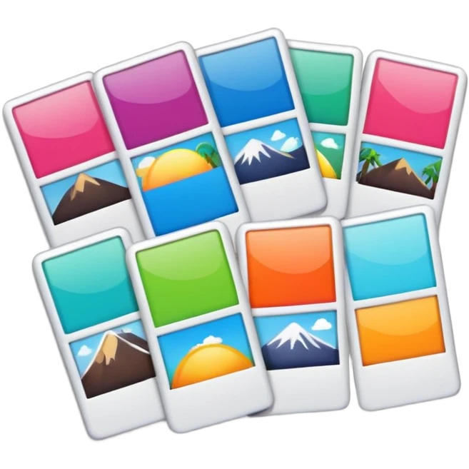 board with 8 polaroid photo emoji