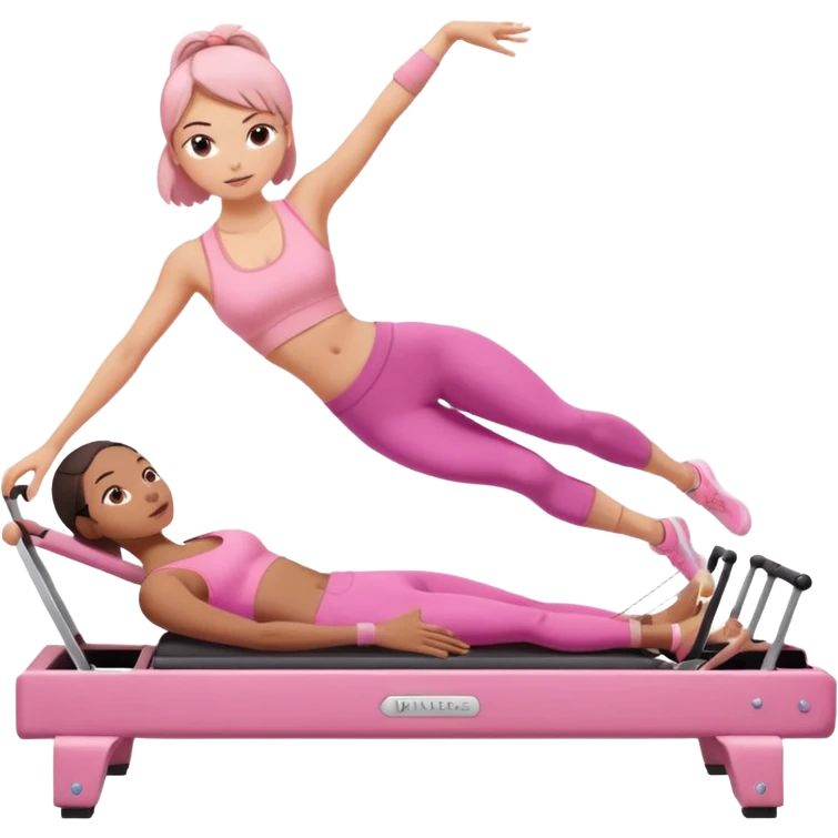 pilates reformer girl with pink set emoji