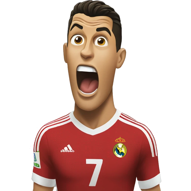 cristiano ronaldo shouting siuuu emoji