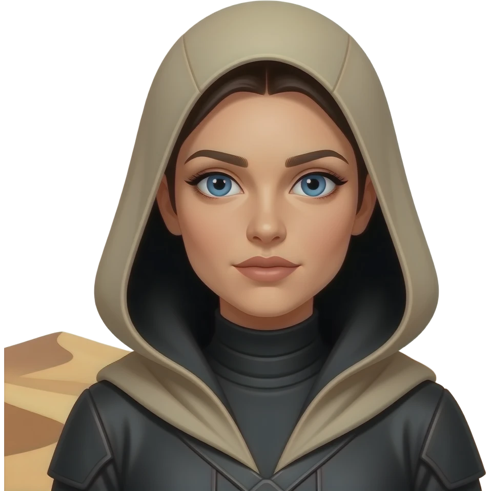 paul atreides woman  blue eyes with black beigehood in dune emoji
