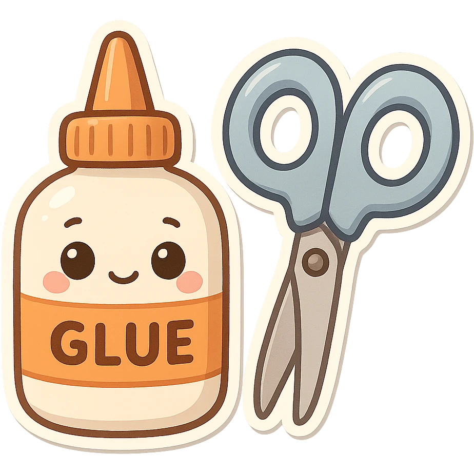 craft glue and scissors emoji