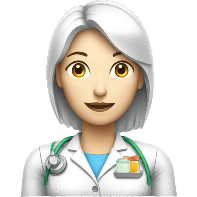 female nutritionist android robot emoji
