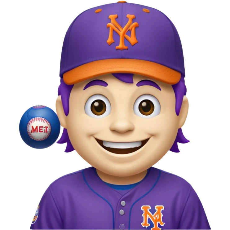  McDonald’s grimace mascot dressed in New York Mets gear emoji