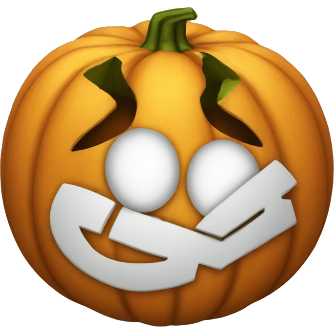 Pumpkin with heart emoji