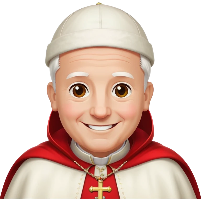 Pope waving and smiling, wearing red cape and white hat emoji