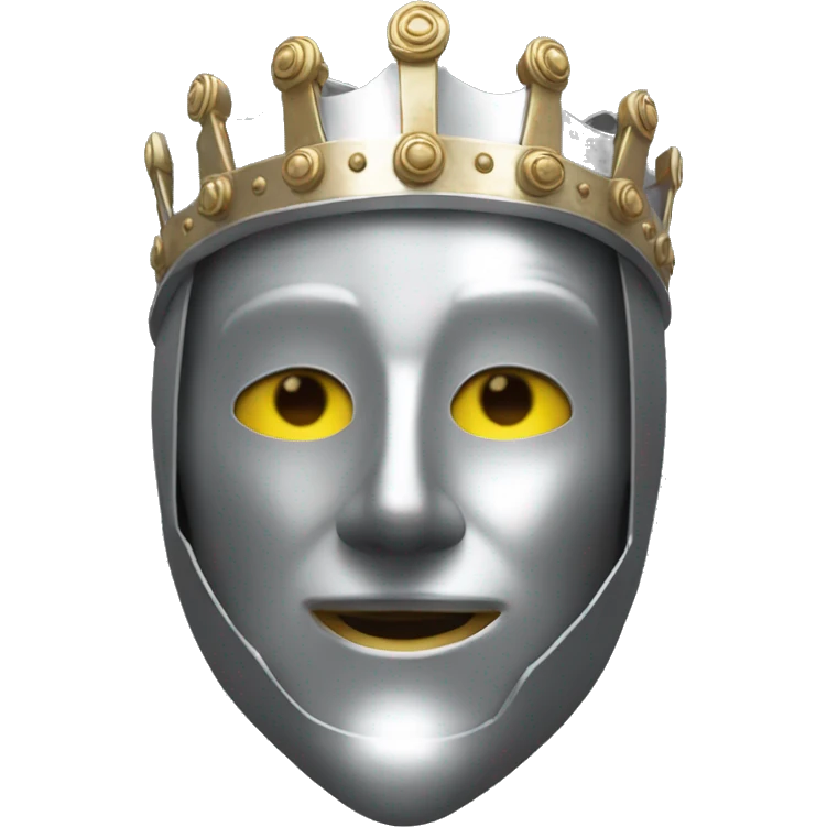 king baldwin IV in silver full face mask up pose emoji