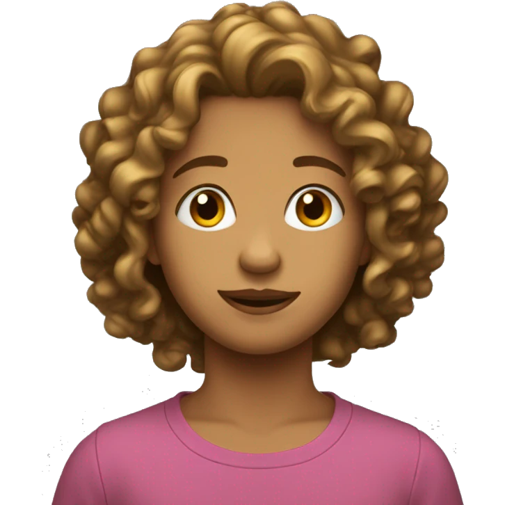 adolescente con pelo rizado emoji