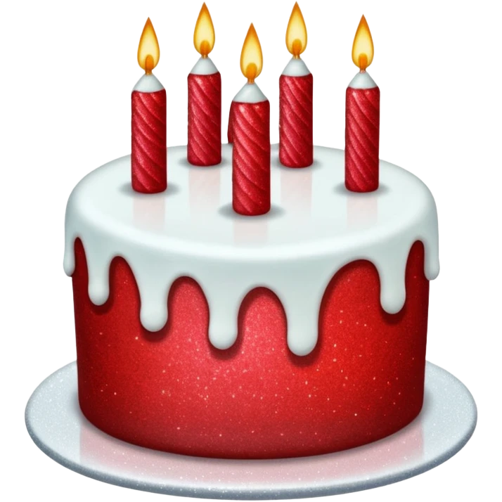 red glitter cake emoji