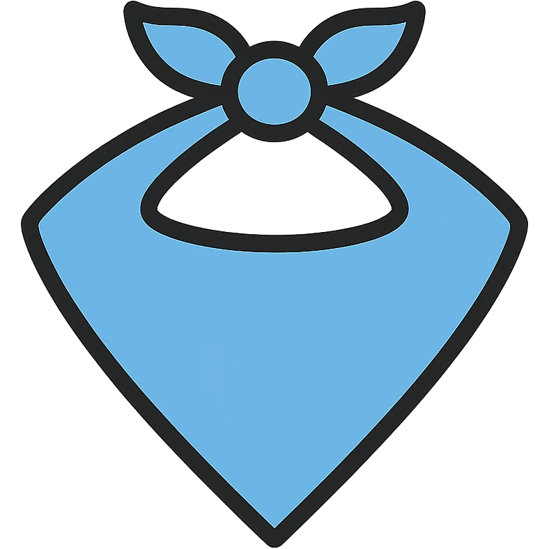 unfolded blue bandana icon with color outline emoji