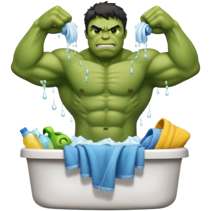 hulk lavando roupa emoji