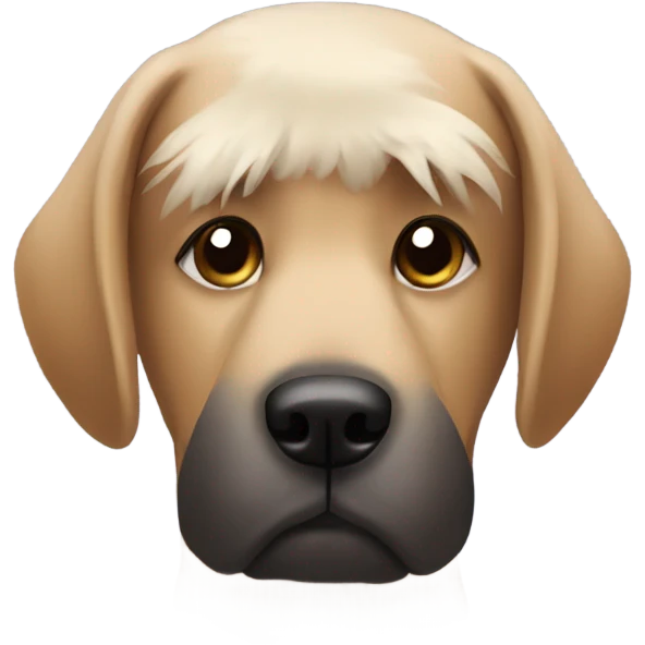 Dog with hair and face mask emoji