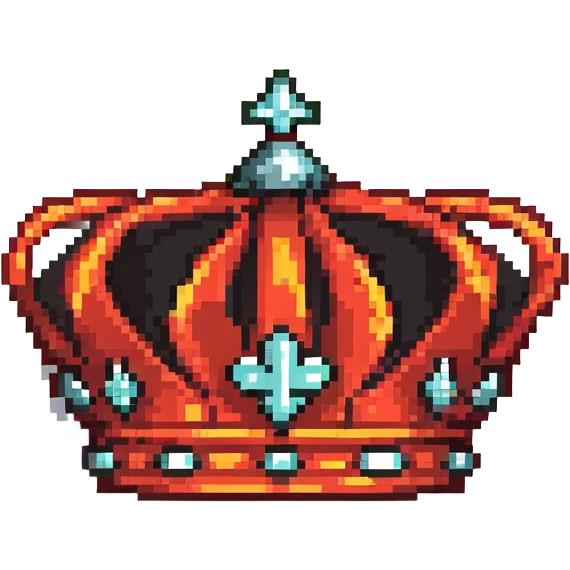 crown with bold red base and black tips emoji