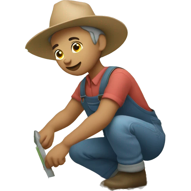Farmer planting baby clouds emoji
