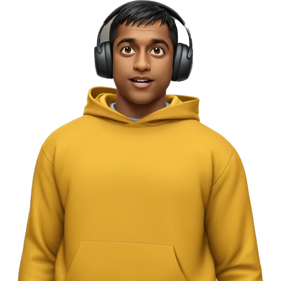 male in yellow hoodie portrait emoji